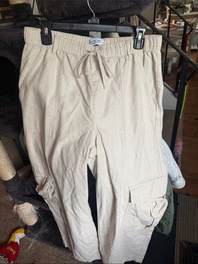 Beige Cargo Drawstringwomen's  Pants